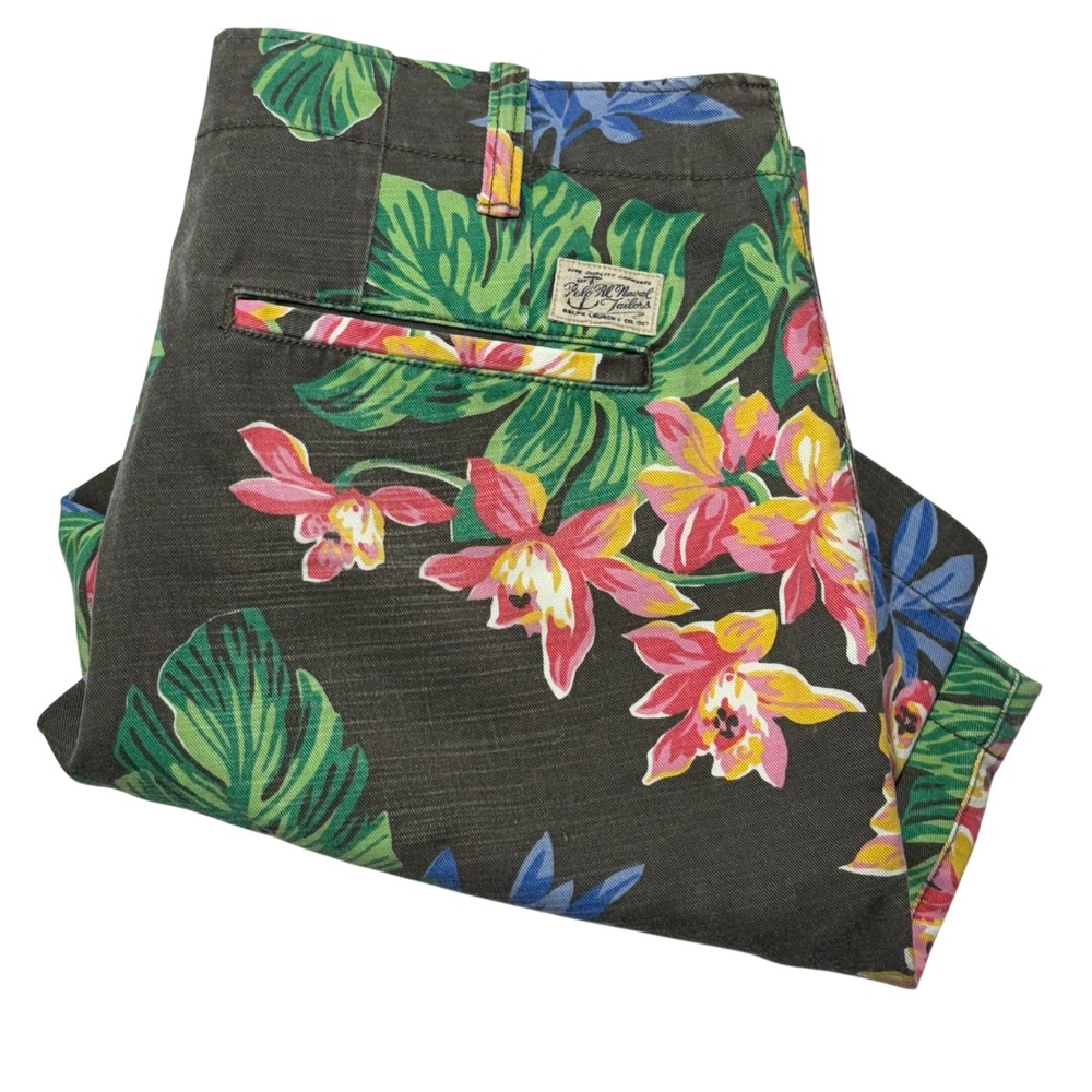Polo Ralph Lauren Floral Shorts Mens 32 Hawaiian Tropical Palm RL Straight Fit‎